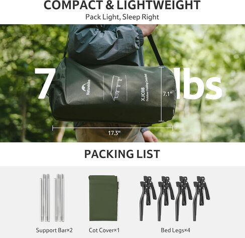 Naturehike Extra Wide GreenWild Camping Cot, Folding Lightweight Camp Cot Bed, Portable Sleeping Bed for Backpacking Travel Beach Home in Saudi Arabia