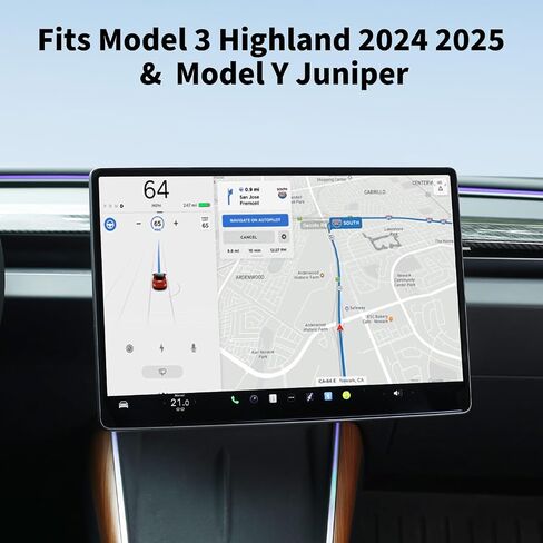 شاشة مزبعة جبل ل Tesla Model Y Juniper 2026 2025 & Model 3 Highland 2024 2025-40 ° دوران رباعي الاتجاه ، سبيكة الألومنيوم من فئة الطيران ، ملاءمة سلسة ، ويحافظ على ارتفاع الشاشة الأصلي in Kuwait