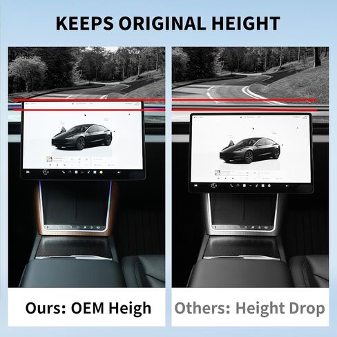 شاشة مزبعة جبل ل Tesla Model Y Juniper 2026 2025 & Model 3 Highland 2024 2025-40 ° دوران رباعي الاتجاه ، سبيكة الألومنيوم من فئة الطيران ، ملاءمة سلسة ، ويحافظ على ارتفاع الشاشة الأصلي in Kuwait