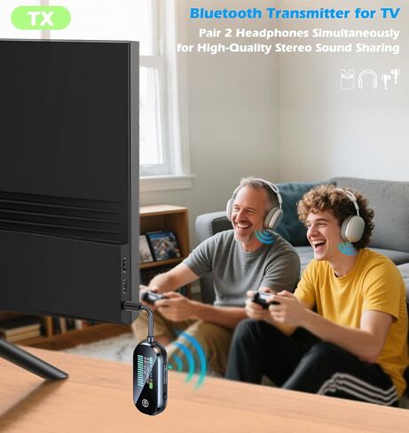 جهاز إرسال Bluetooth للتلفزيون إلى اثنين من الهوائية أو سماعات الرأس ، محول Bluetooth Airplane Dual Link لسماعات الرأس ، محول AUX لموسيقى السيارات/الاستريو المنزلي ، استقبال جهاز إرسال Kaiy in Kuwait