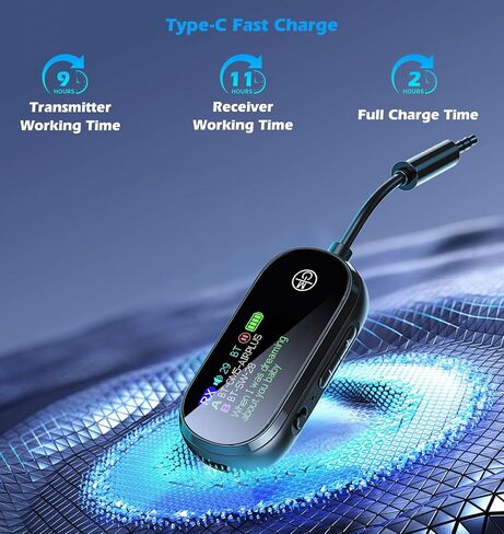 جهاز إرسال Bluetooth للتلفزيون إلى اثنين من الهوائية أو سماعات الرأس ، محول Bluetooth Airplane Dual Link لسماعات الرأس ، محول AUX لموسيقى السيارات/الاستريو المنزلي ، استقبال جهاز إرسال Kaiy in Kuwait