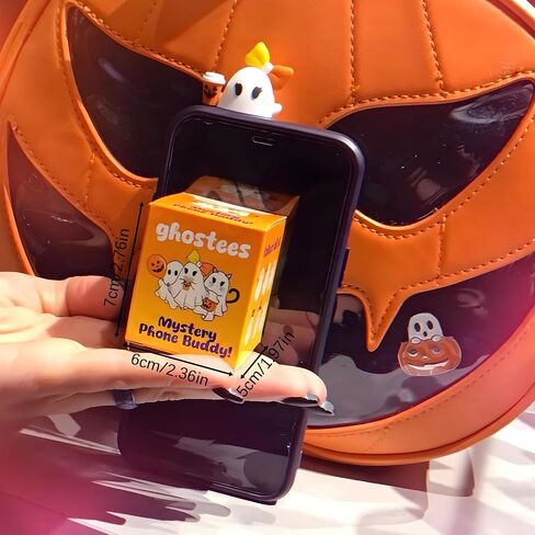 Ghostees Mystery Phone Buddy - Mini Stick-On Halloween Ghost & Pumpkin Phone Topper, Cute Halloween Phones Decorations for All Phones in Kuwait