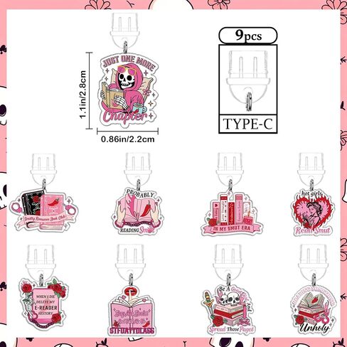 TAKEALOOK Dust Plug Charm for Kindle - 9 Pcs Spicy Funny Theme for E-Reader Book Lover, TypeC/USBC Charging Port in Saudi Arabia
