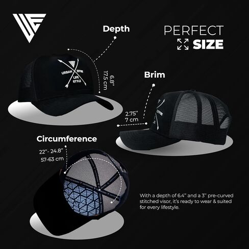 Urban Effort Trucker Hat for Men - Mesh Back Baseball Cap, 5 Panel Snapback Hats for Men and Women in Kuwait