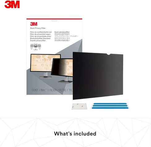 3M Privacy Filter for 19.0 Inch Standard Monitor, Reversible Gloss/Matte, Reduces Blue Light, Screen Protection, 16:9 Aspect Ratio (PF190C4B) in Saudi Arabia