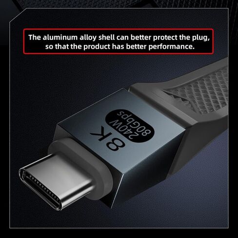 chenyang USB C Extender Adapter,USB 5.0 Type C Male to Male 180 Degree Angled Adapter Support 80Gbps Data Transfer PD 240W Fast Charging 16K/8K/5K Video Output in Kuwait