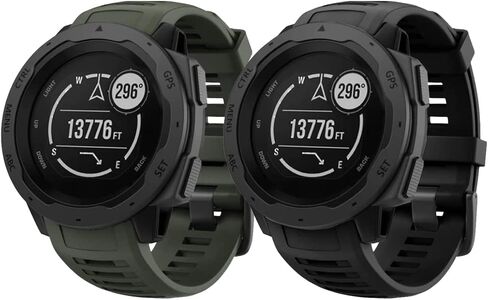 NotoCity for Garmin Instinct Band, Soft Silicone Replacement Watch Strap Compatible with Garmin Instinct 2/ Solar/Tactical(Black) in Saudi Arabia