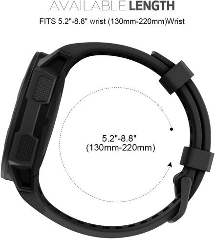 NotoCity for Garmin Instinct Band, Soft Silicone Replacement Watch Strap Compatible with Garmin Instinct 2/ Solar/Tactical(Black) in Saudi Arabia