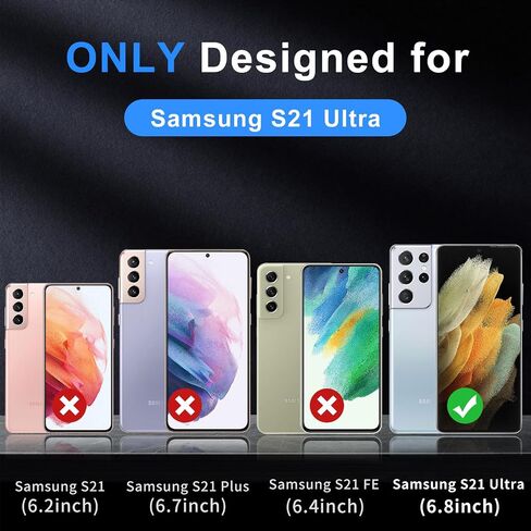 بالنسبة لحالة Samsung Galaxy S21 Ultra ، [متوافقة مع Magsafe] [تم اختبار الدرجة العسكرية] حالة هاتف حماية مقاومة للمغناطيسية المقاومة للمغناطيسية -6.8 بوصة (أسود) in Kuwait