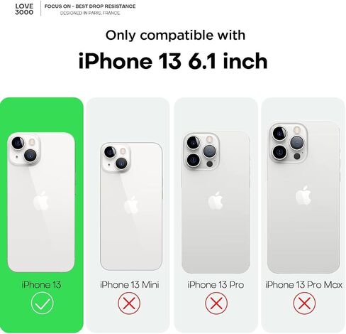 Love 3000 مصمم لحالة iPhone 16 ، السيليكون الممتاز مع [بطانة الألياف الدقيقة المضادة للخلع] علبة هاتفية وقائية مقاومة للصدمات للرجال للنساء 6.1 "، أسود in Saudi Arabia