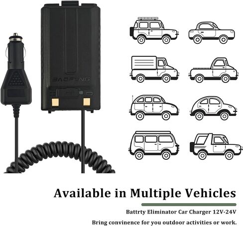 BAOFENG UV-5RH GPS Battery Eliminator Car Charger 12-24V for GM-5RH GMRS Radio Replacement UV-5RM Walkie Talkie Battery in Saudi Arabia