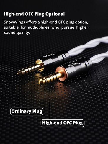 SnowWings IEM Cable, 7N OCC Earbuds Upgrade Cords, Silver and 24K Gold in Ear Monitor Cables, Earphone Balanced Cord for Musician Audiophile (4.4mm with 2Pin) in Kuwait
