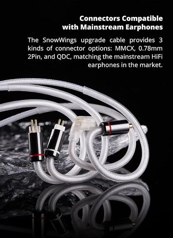 SnowWings IEM Cable, 7N OCC Earbuds Upgrade Cords, Silver and 24K Gold in Ear Monitor Cables, Earphone Balanced Cord for Musician Audiophile (4.4mm with 2Pin) in Kuwait