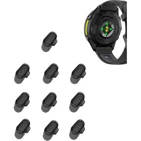10 Pack Charger Port Protector for Garmin Forerunner 970,BOVUGAC TPU Dust Plug Anti-dust Plugs Compatible for Garmin Forerunner 970-Clear Black in Saudi Arabia
