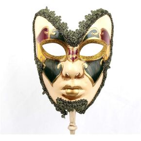 YU FENG Venetian Mask On a Stick Mardi Gras Mask for Women Masquerade Party Prom Ball (White) Halloween/Chrismas Cosplay in Saudi Arabia