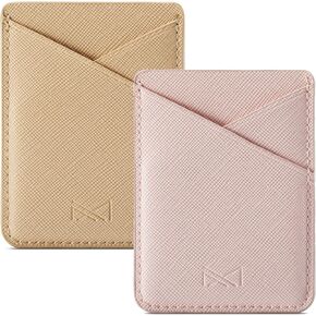 حامل بطاقة الهاتف Biajiya ، غلاف جلدي Glitter Pu ، حامل بطاقة الائتمان عصا على الهاتف لمعظم الهواتف الذكية في iPhone Samsung (Rosegold) in Kuwait