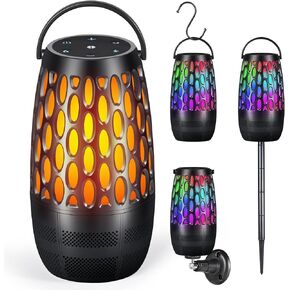 Upgraded Outdoor Speakers with Flame & RGB Lights, 10W HD Stereo, Bluetooth 5.3 Auto-Pairing, Multi-Sync 100+ Speakers, IPX6 Waterproof, Perfect for Patio, Pool, Party | Gifts for Men & Women (2Pack) in Saudi Arabia