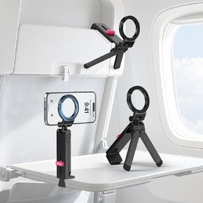 حامل هاتف Ulanzi MA88 Magnetic Airplane لـ Magsafe iPhone 16-12 سلسلة ، أقوى حامل ثلاثي القوائم عبر الهاتف المغناطيسي للنساء ، 360 درجة دوران طيران طيران أساسي لجدول علبة المقعد in Kuwait