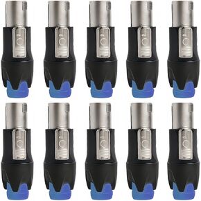 10pcs NL4FX قفل التوافق 4 أسنان - موصل مكبر صوت احترافي لترس الصوت أمبير (أسود × 10pcs) in Kuwait