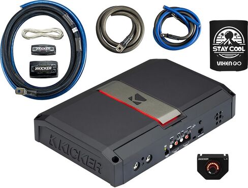 KICKER Amplifier and Amp Kit Package of 2 Items - LX Series 3000W RMS Class D Monoblock Amplifier and 1/0AWG Power Wiring Kit 51LX3000.1+46PKD1 in Saudi Arabia