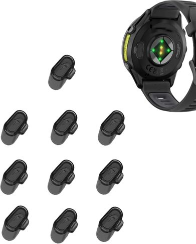 10 Pack Charger Port Protector for Garmin Forerunner 970 ، Bovugac TPU Dust Plugs anti-dust توافق مع Garmin Forerunner 970 Black in Saudi Arabia