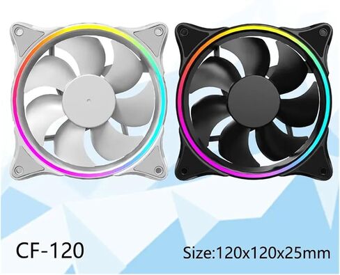 1PCS Chassis Fan 12cm 12VDC ARGB PWM Cooling Fan(White) in Saudi Arabia