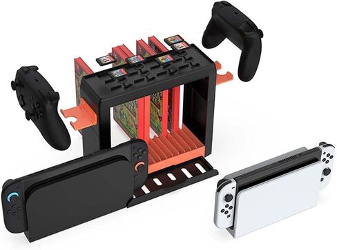 محطة منظم ألعاب XHSESA لـ Nintendo Switch2/Switch/OLED - شحن Dock Storage Rرف لرسوال التلفزيون ، والألعاب ، وقوس التخزين لوحدة التحكم in Saudi Arabia