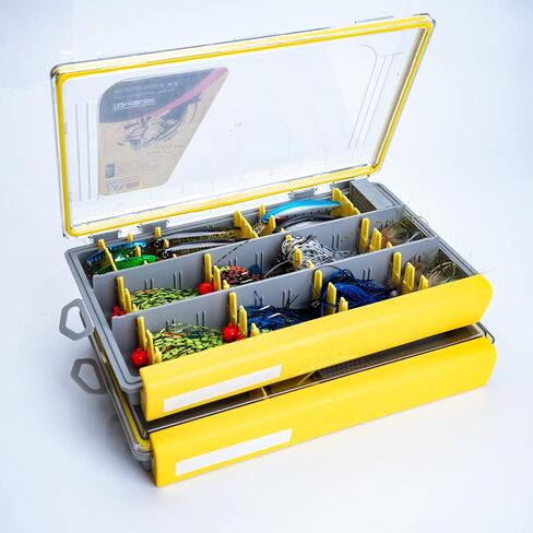 Deluxe Fishing Tackle Box, Waterproof 3600 & 3700 Terminal Tackle Trays, Organizer Includes 2 Type Dividers, Multi-purpose and All-in-one Tackle Storage (3700-3 all-in-one 2 pack) in Saudi Arabia