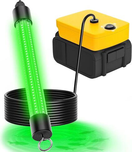 ضوء الصيد تحت الماء متوافق مع بطارية DeWalt 20V/60V ، 1300 Lumens ضوء الصيد الأخضر ، IP68 جاذب الأسماك المقاومة للماء للقوارب ، الأرصفة ، الزوارق (البطارية غير متضمنة) in Kuwait