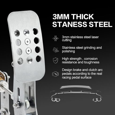 Simjack UT LOAD CELL CELL SIM RACING DEDALS 200 KG BRAKE | مجموعة دواسة استشعار الضغط الهيدروليكية لألعاب محاكاة السباق للكمبيوتر الشخصي-قابس وتشغيل USB ، التخميد القابل للتعديل ، بناء معدني متين (UT-P3-H3-DB) in Kuwait