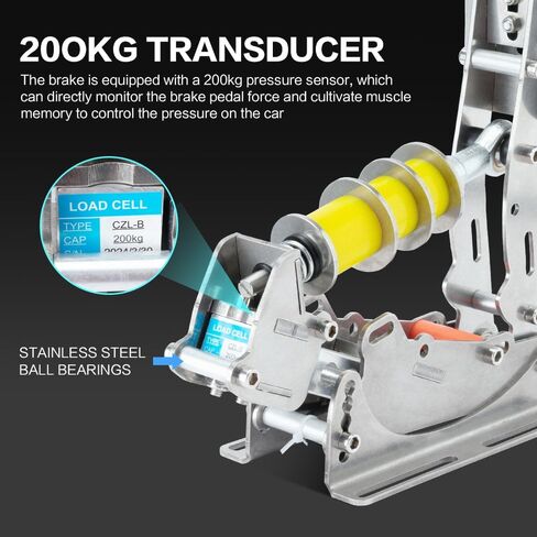 Simjack UT LOAD CELL CELL SIM RACING DEDALS 200 KG BRAKE | مجموعة دواسة استشعار الضغط الهيدروليكية لألعاب محاكاة السباق للكمبيوتر الشخصي-قابس وتشغيل USB ، التخميد القابل للتعديل ، بناء معدني متين (UT-P3-H3-DB) in Kuwait