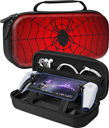 Gurgitat Travel Carrying Case for Playstation Portal Remote Player Carry Cases Protective Hard Shell Cool Spider Men Boys Gamer Game Console Accessories Protector Portable Storage Bag for PS Portal in Kuwait