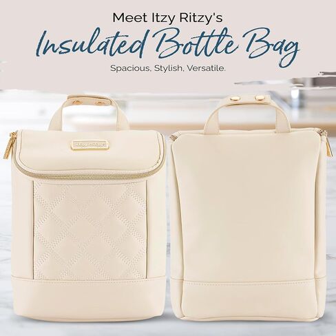 Itzy Ritzy Insulated Bottle Bag – Keeps Bottles Warm or Cool - Holds 3 Bottles & Features Interior Pocket for Ice Pack (Not Included), Milk & Honey in Kuwait
