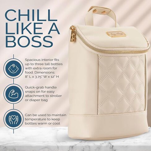 Itzy Ritzy Insulated Bottle Bag – Keeps Bottles Warm or Cool - Holds 3 Bottles & Features Interior Pocket for Ice Pack (Not Included), Milk & Honey in Kuwait