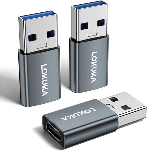USB c to USB محول أنثى (3 عبوات) ، 5 جيجابت في الثانية USB 3.0 أنثى إلى USB من النوع C من محول محول OTG الذكور متوافق مع MacBook ، Microsoft Surface ، Pad ، Samsung Notebook ، Galaxy ، Etc ، Gray in Kuwait