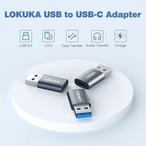 USB c to USB محول أنثى (3 عبوات) ، 5 جيجابت في الثانية USB 3.0 أنثى إلى USB من النوع C من محول محول OTG الذكور متوافق مع MacBook ، Microsoft Surface ، Pad ، Samsung Notebook ، Galaxy ، Etc ، Gray in Kuwait