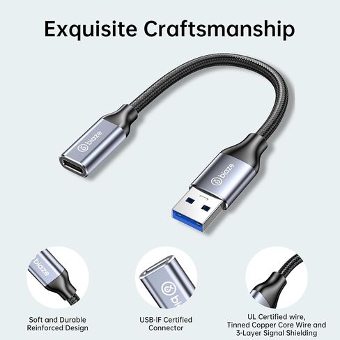 USB C أنثى محول USB الذكور ، محول كبل USB A إلى USB C مع نقل البيانات وشحنها 10 جيجابت في الثانية من أجهزة الكمبيوتر المحمول ، الكمبيوتر ، قرص فلاش ، رابط Quest ، شاحن in Saudi Arabia