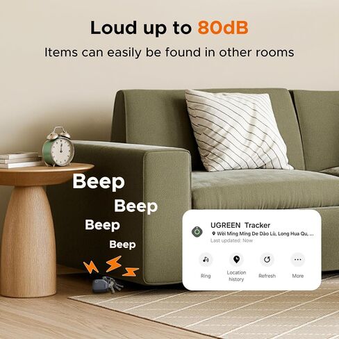 UGREEN FineTrack S 2-Pack Bluetooth Tracker Tags Work with Samsung SmartThings APP (Samsung Only), 550-Days Replaceable Battery Item Finder Smart Tag for Key Luggage Passport in Saudi Arabia