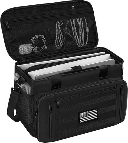 Tactical Carrying Bag Compatible with PS5/PS5 Pro/PS5 Slim Console, Travel Console Carry Case with Multi-Pockets for 15.6" Laptop, Controllers, Discs and More Accessories in Saudi Arabia
