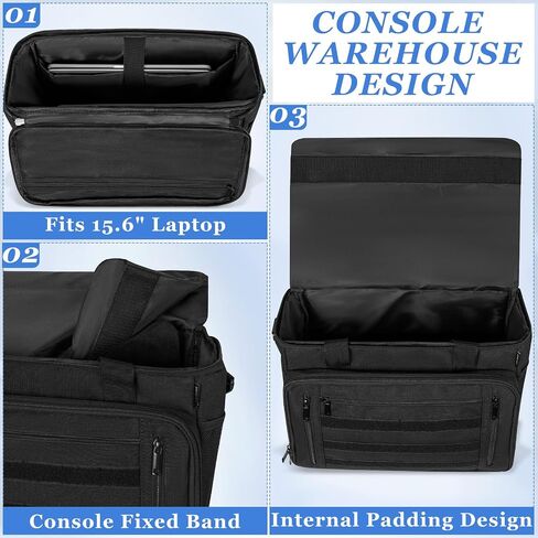 Tactical Carrying Bag Compatible with PS5/PS5 Pro/PS5 Slim Console, Travel Console Carry Case with Multi-Pockets for 15.6" Laptop, Controllers, Discs and More Accessories in Saudi Arabia