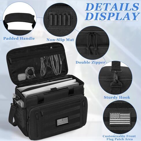 Tactical Carrying Bag Compatible with PS5/PS5 Pro/PS5 Slim Console, Travel Console Carry Case with Multi-Pockets for 15.6" Laptop, Controllers, Discs and More Accessories in Saudi Arabia
