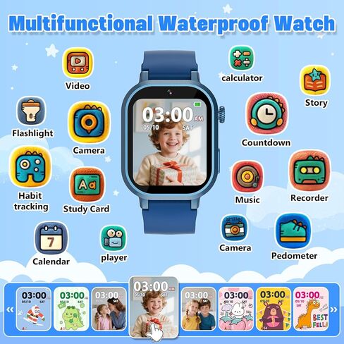 Kids Kids Smart Watch Girls Girls Age 3-12 with 39 Game HD Touch Screen Screen Player Video Camera Camera Hight Hift For 6 7 8 9 9 Ageeal Pink in Kuwait