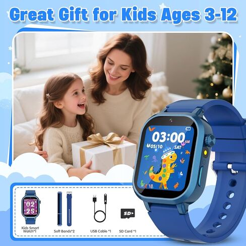 Kids Kids Smart Watch Girls Girls Age 3-12 with 39 Game HD Touch Screen Screen Player Video Camera Camera Hight Hift For 6 7 8 9 9 Ageeal Pink in Kuwait