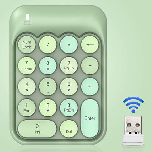 Dilwe AK18 Universal Numeric Keypad with USB Receiver, Mini 18 Keys Retro Portable Keyboard with Chocolate , Compatible with Windowa XP / 7/8/10 / () in Saudi Arabia