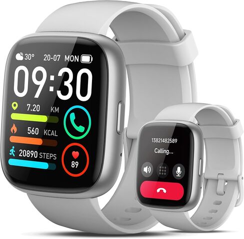 Smart Watch with Alexa Built-in, 1.83" HD Touchscreen Fitness Tracker with Bluetooth Calling, Fitness Watch with Heart Rate/Sleep Monitor, 120+ Sports Modes, IP68 Waterproof Smartwatch for Android iOS in Saudi Arabia