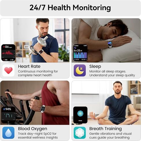 Smart Watch with Alexa Built-in, 1.83" HD Touchscreen Fitness Tracker with Bluetooth Calling, Fitness Watch with Heart Rate/Sleep Monitor, 120+ Sports Modes, IP68 Waterproof Smartwatch for Android iOS in Saudi Arabia