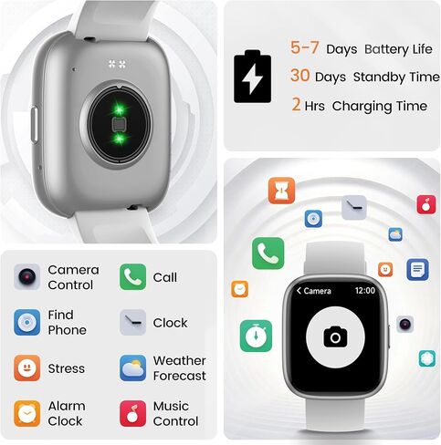 Smart Watch with Alexa Built-in, 1.83" HD Touchscreen Fitness Tracker with Bluetooth Calling, Fitness Watch with Heart Rate/Sleep Monitor, 120+ Sports Modes, IP68 Waterproof Smartwatch for Android iOS in Saudi Arabia
