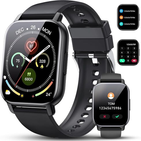 Smart Watch with Alexa Built-in, 1.83" HD Touchscreen Fitness Tracker with Bluetooth Calling, Fitness Watch with Heart Rate/Sleep Monitor, 120+ Sports Modes, IP68 Waterproof Smartwatch for Android iOS in Saudi Arabia