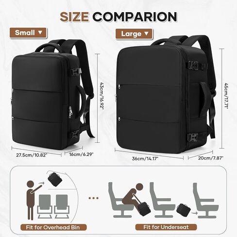 UPPACK Travel Backpack For Women Men Travel Bag Watreproof Hiking Backpack College Laptop Backpack for Traveling on Airplane Travel Essentials Carry on Backpack Flight Approved Grey in Kuwait