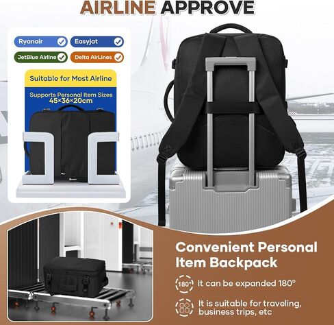 UPPACK Travel Backpack For Women Men Travel Bag Watreproof Hiking Backpack College Laptop Backpack for Traveling on Airplane Travel Essentials Carry on Backpack Flight Approved Grey in Kuwait